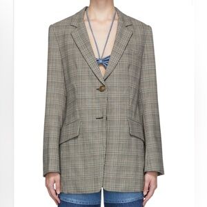 Rag & Bone Charles Wool Blend Blazer Jacket Sz 6 Grey/Black Multicolor Plaid